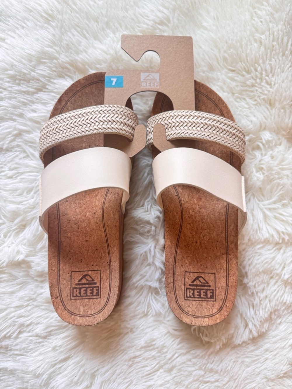 Reef Women's Cream Cushion Vista Hi Slide Sandals